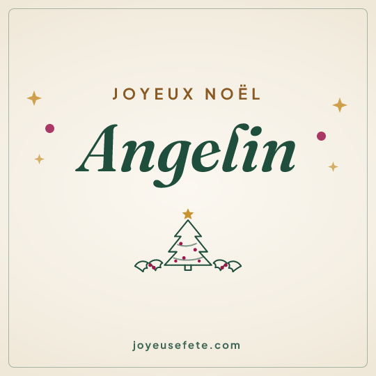Image carrée « Joyeux Noël Angelin » pour WhatsApp