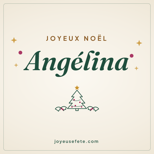 Image carrée « Joyeux Noël Angélina » pour WhatsApp