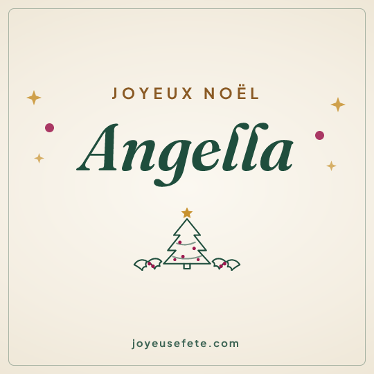 Image carrée « Joyeux Noël Angella » pour WhatsApp