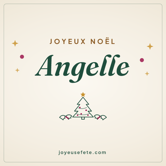 Image carrée « Joyeux Noël Angelle » pour WhatsApp