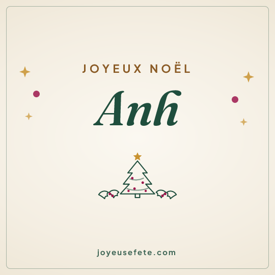 Image carrée « Joyeux Noël Anh » pour WhatsApp