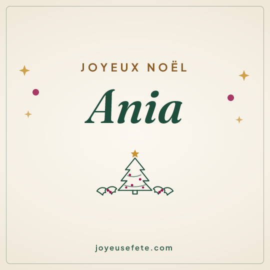 Image carrée « Joyeux Noël Ania » pour WhatsApp