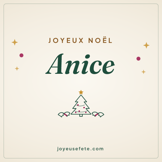 Image carrée « Joyeux Noël Anice » pour WhatsApp