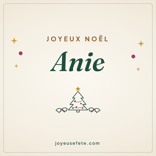 Image carrée « Joyeux Noël Anie » pour WhatsApp