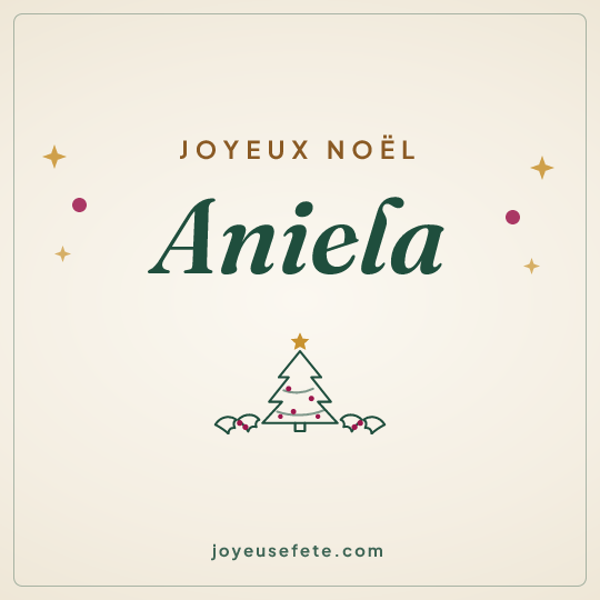 Image carrée « Joyeux Noël Aniela » pour WhatsApp