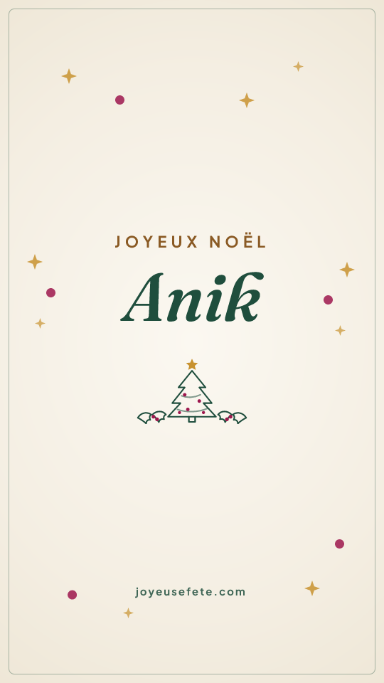 Image « Joyeux Noël Anik » au format story