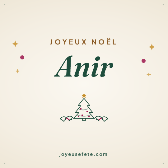 Image carrée « Joyeux Noël Anir » pour WhatsApp