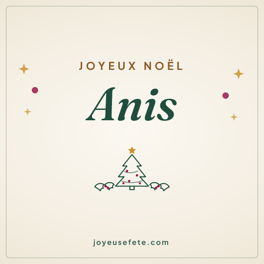 Image carrée « Joyeux Noël Anis » pour WhatsApp