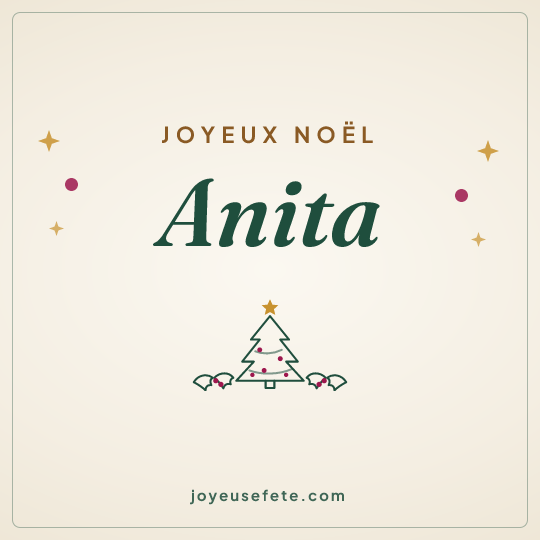 Image carrée « Joyeux Noël Anita » pour WhatsApp