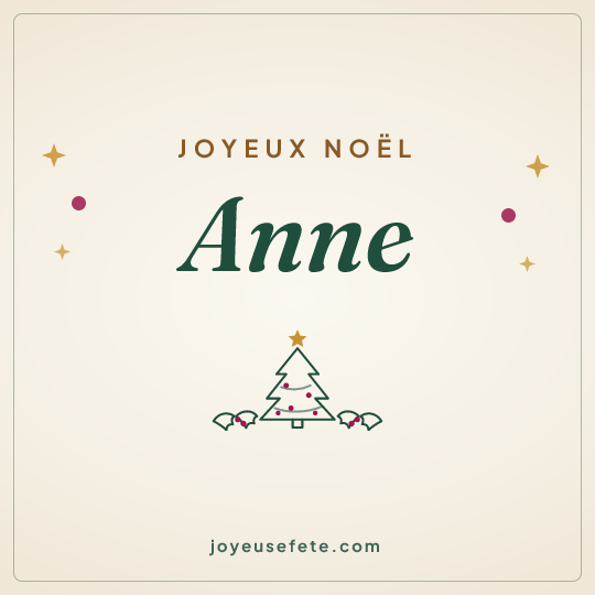 Image carrée « Joyeux Noël Anne » pour WhatsApp