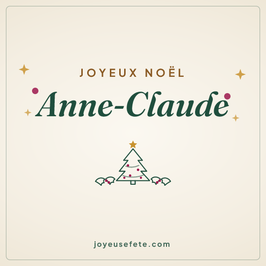 Image carrée « Joyeux Noël Anne-Claude » pour WhatsApp