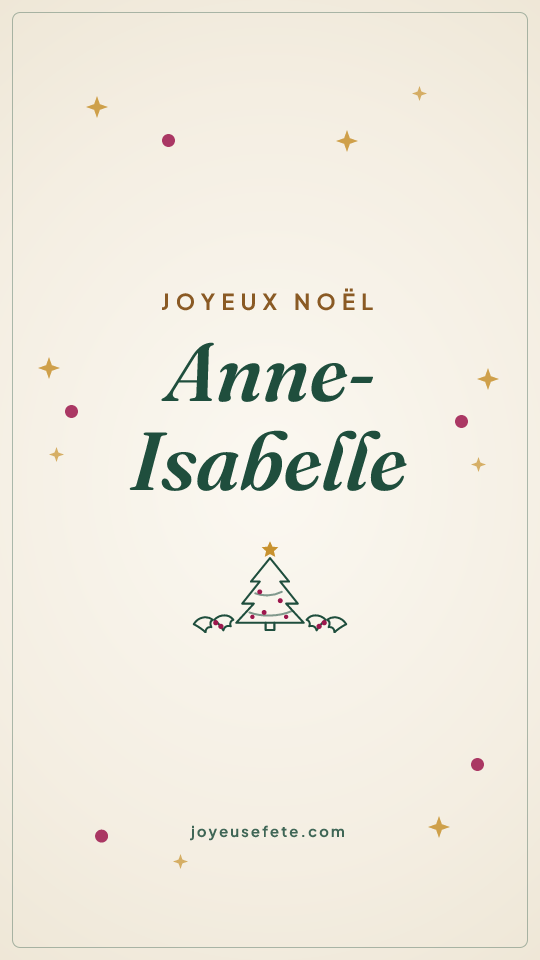 Image « Joyeux Noël Anne-Isabelle » au format story