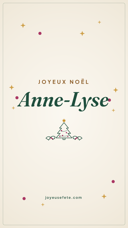Image « Joyeux Noël Anne-Lyse » au format story