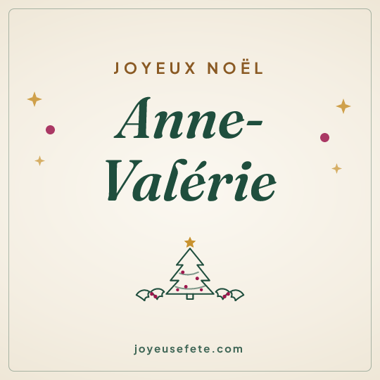 Image carrée « Joyeux Noël Anne-Valérie » pour WhatsApp