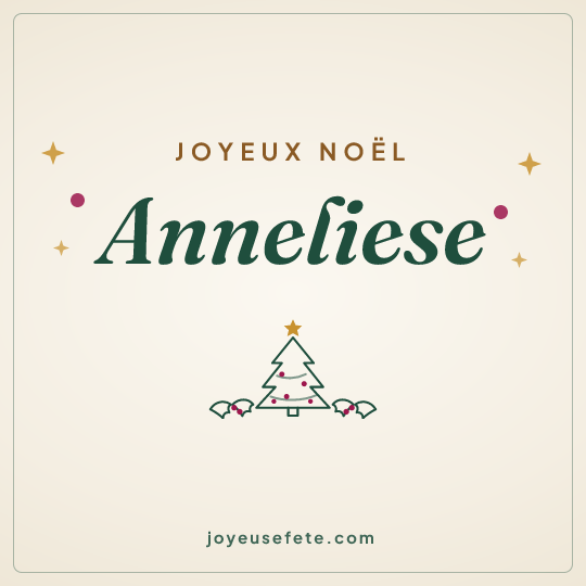 Image carrée « Joyeux Noël Anneliese » pour WhatsApp