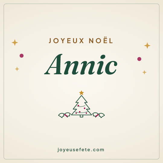 Image carrée « Joyeux Noël Annic » pour WhatsApp
