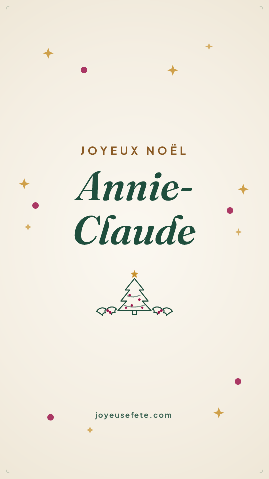 Image « Joyeux Noël Annie-Claude » au format story