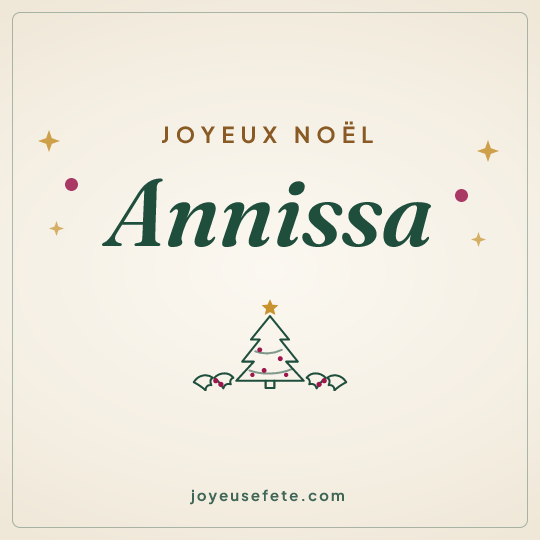 Image carrée « Joyeux Noël Annissa » pour WhatsApp