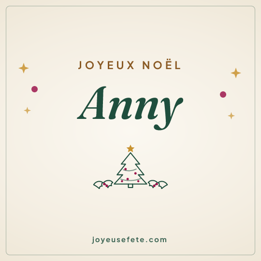 Image carrée « Joyeux Noël Anny » pour WhatsApp