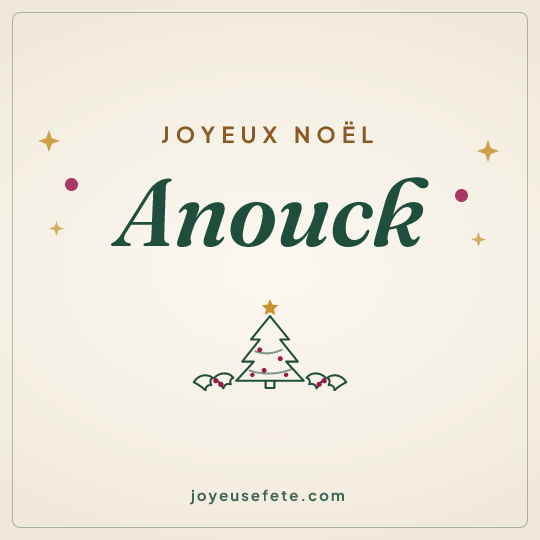 Image carrée « Joyeux Noël Anouck » pour WhatsApp