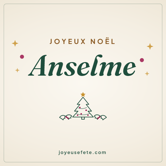 Image carrée « Joyeux Noël Anselme » pour WhatsApp