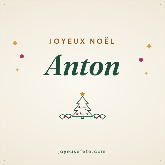 Image carrée « Joyeux Noël Anton » pour WhatsApp