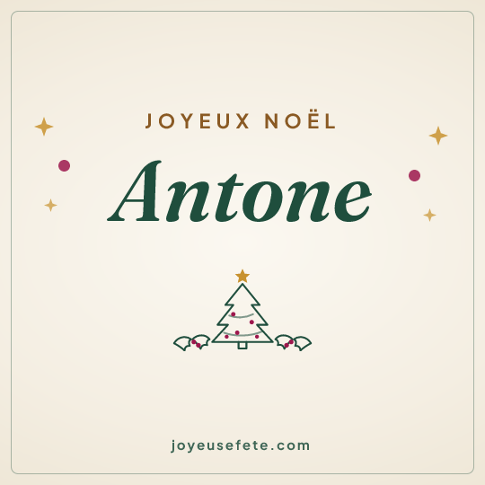 Image carrée « Joyeux Noël Antone » pour WhatsApp