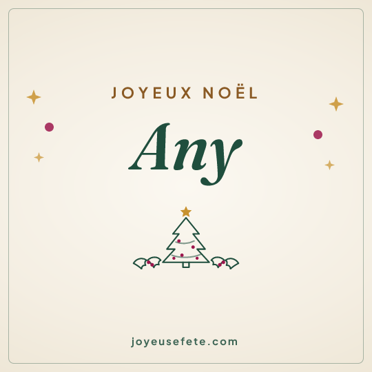 Image carrée « Joyeux Noël Any » pour WhatsApp