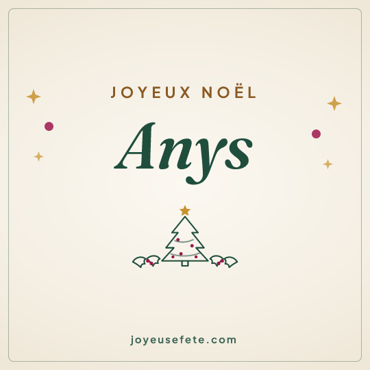 Image carrée « Joyeux Noël Anys » pour WhatsApp