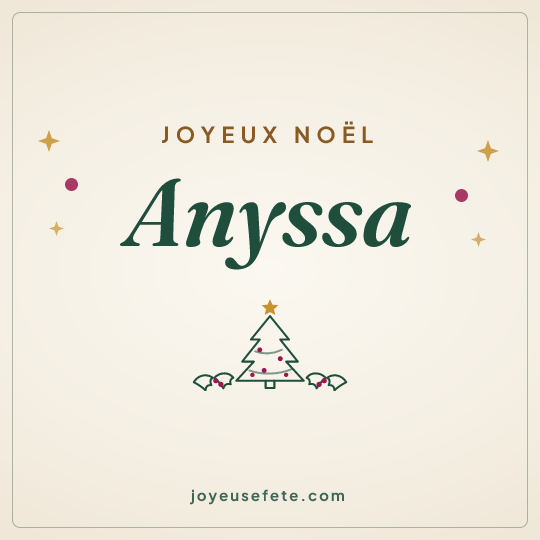 Image carrée « Joyeux Noël Anyssa » pour WhatsApp