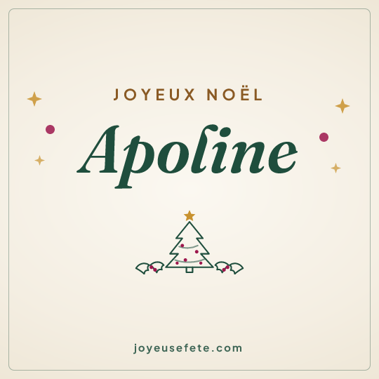 Image carrée « Joyeux Noël Apoline » pour WhatsApp