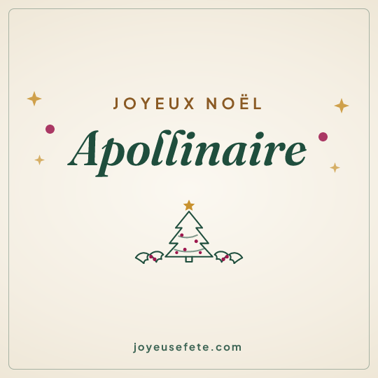 Image carrée « Joyeux Noël Apollinaire » pour WhatsApp