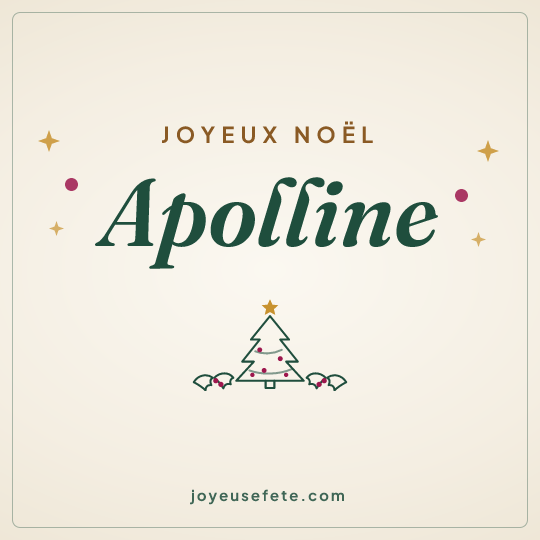 Image carrée « Joyeux Noël Apolline » pour WhatsApp
