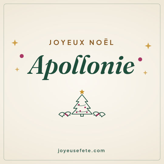 Image carrée « Joyeux Noël Apollonie » pour WhatsApp