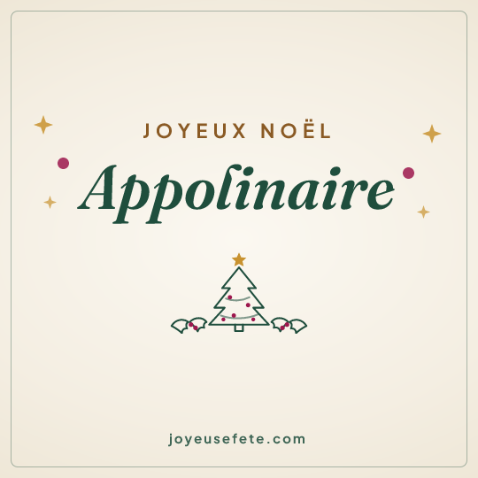 Image carrée « Joyeux Noël Appolinaire » pour WhatsApp