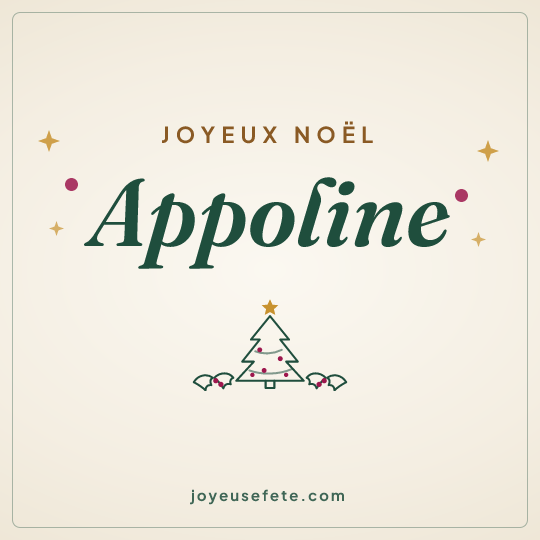 Image carrée « Joyeux Noël Appoline » pour WhatsApp