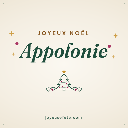 Image carrée « Joyeux Noël Appolonie » pour WhatsApp