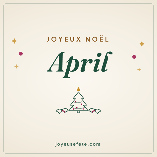 Image carrée « Joyeux Noël April » pour WhatsApp