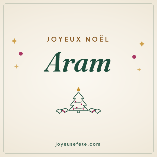 Image carrée « Joyeux Noël Aram » pour WhatsApp