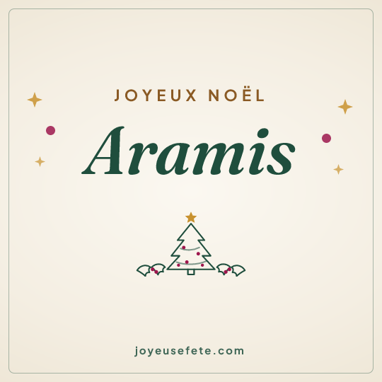 Image carrée « Joyeux Noël Aramis » pour WhatsApp