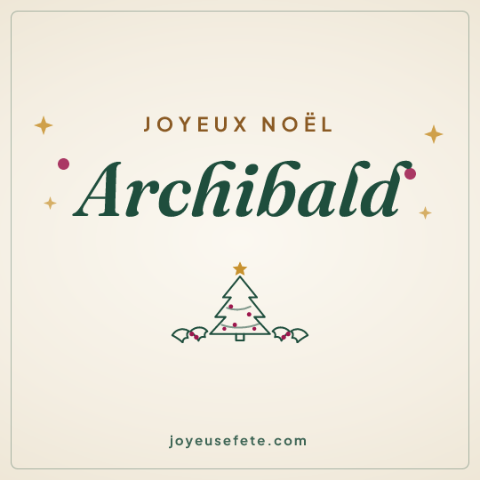 Image carrée « Joyeux Noël Archibald » pour WhatsApp