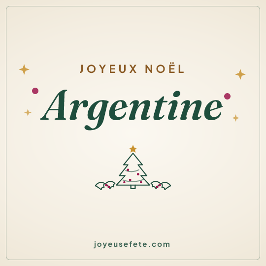 Image carrée « Joyeux Noël Argentine » pour WhatsApp