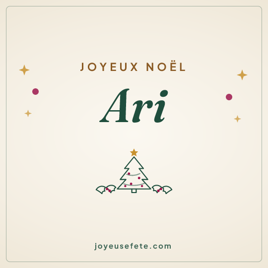Image carrée « Joyeux Noël Ari » pour WhatsApp