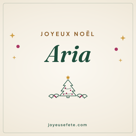 Image carrée « Joyeux Noël Aria » pour WhatsApp