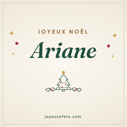 Image carrée « Joyeux Noël Ariane » pour WhatsApp