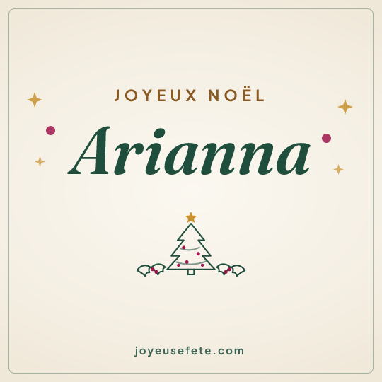 Image carrée « Joyeux Noël Arianna » pour WhatsApp