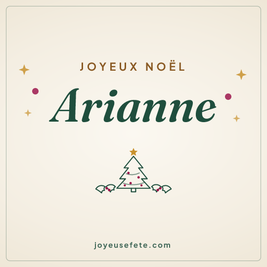 Image carrée « Joyeux Noël Arianne » pour WhatsApp