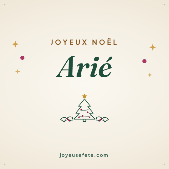 Image carrée « Joyeux Noël Arié » pour WhatsApp