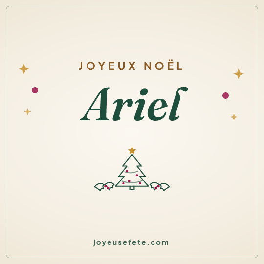 Image carrée « Joyeux Noël Ariel » pour WhatsApp