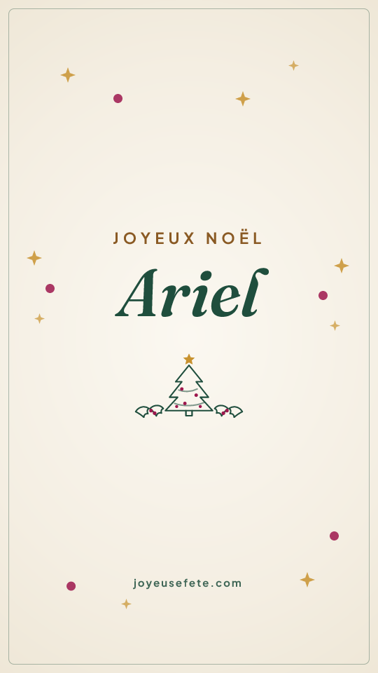 Image « Joyeux Noël Ariel » au format story